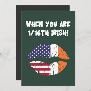 Cartes Pour Fêtes Annuelles Quand vous êtes américain mais 1/16e irlandais !