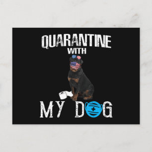 Cartes Pour Fêtes Annuelles Quarantaine de chien Rottweiler avec mon chien Cad