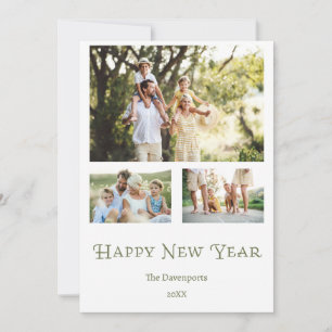 Cartes Pour Fêtes Annuelles Quatre Photos Famille Joyeuse Nouvel An