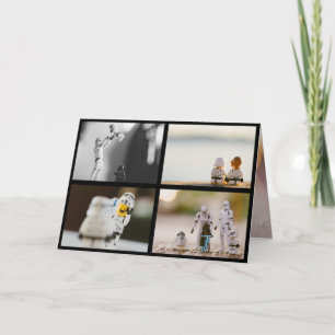 Cartes Pour Fêtes Annuelles Quatre photos frontière noire Noël Famille