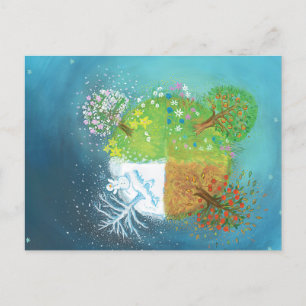 Cartes Pour Fêtes Annuelles Quatre saisons sur Terre