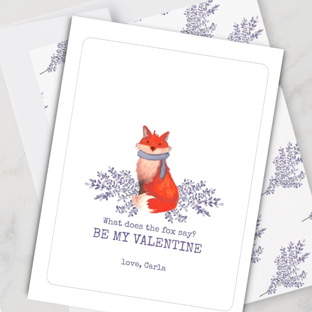 Cartes Pour Fêtes Annuelles Que dit le Fox Valentine's Day Holiday Card (Créateur téléchargé)
