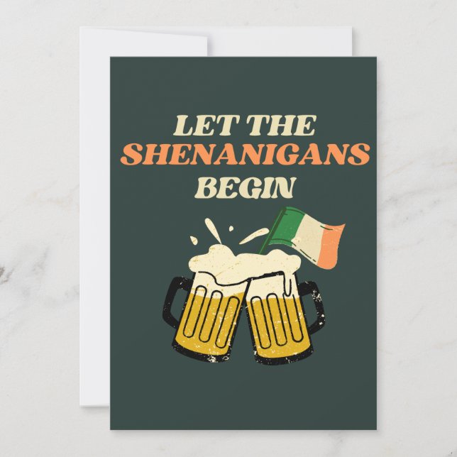 Cartes Pour Fêtes Annuelles Que les frasques commencent Drôle de St. Patrick (Devant)