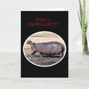 Cartes Pour Fêtes Annuelles "Que se passe-t-il ? ? ? / HIPPOPOTAMUS ROARING GR