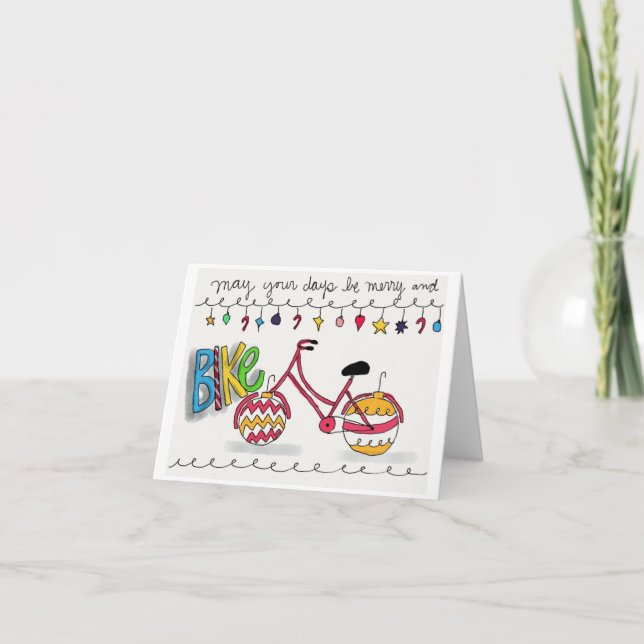 Cartes Pour Fêtes Annuelles Que vos jours soient joyeux et à vélo (Devant)