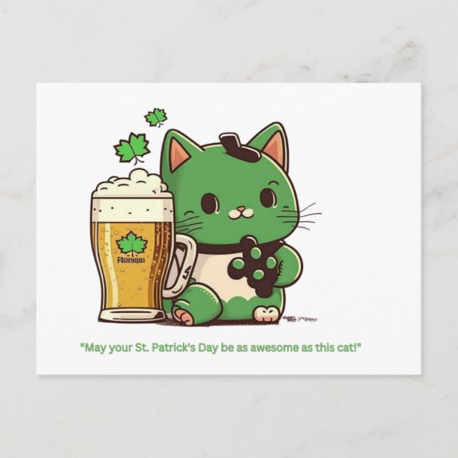 Cartes Pour Fêtes Annuelles "Que votre Saint Patrick soit futile - Cat Post (Devant)