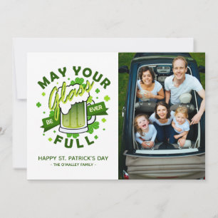 Cartes Pour Fêtes Annuelles Que Votre Verre Soit Plein Bière Verte Trèfle Irla