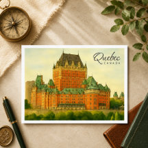 Québec Canada Voyage à l'aquarelle vintage