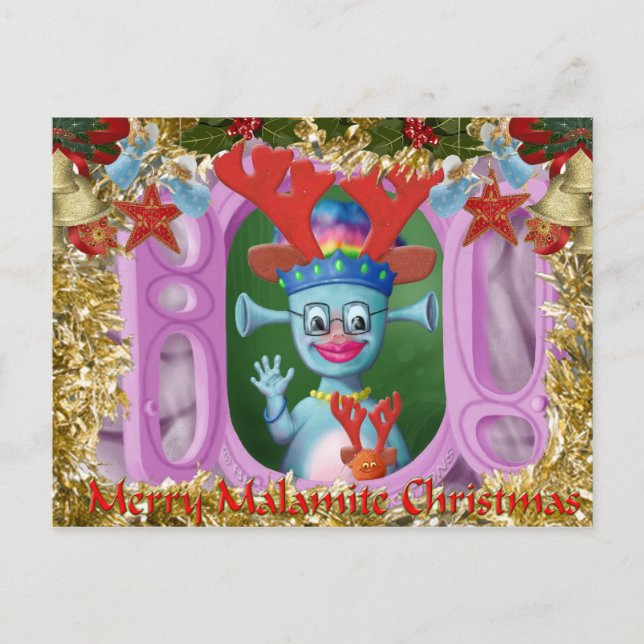 Cartes Pour Fêtes Annuelles Queen Mabel & Cedric. Joyeux Noël! (Devant)