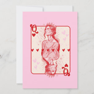 Cartes Pour Fêtes Annuelles Queen of Hearts Pink Preppy Art
