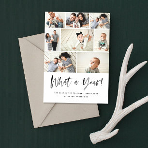 Cartes Pour Fêtes Annuelles Quel an de famille moderne photo Collage examen