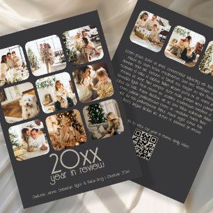 Cartes Pour Fêtes Annuelles Quelle année 12 Code QR texte photo personnalisé
