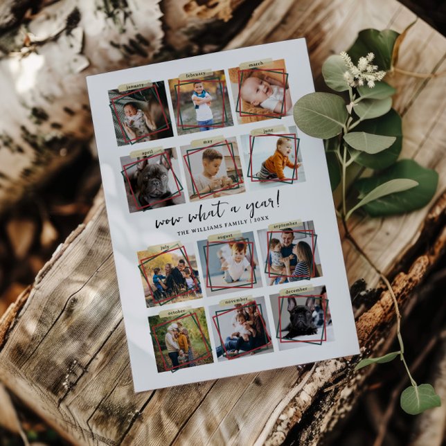 Cartes Pour Fêtes Annuelles Quelle année | 12 photos de collage de Noël vacanc (Créateur téléchargé)