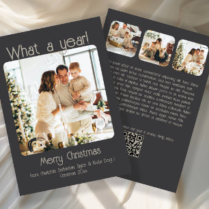 Cartes Pour Fêtes Annuelles Quelle année 4 Code QR Texte Photo Personnalisé
