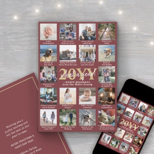 Cartes Pour Fêtes Annuelles Quelle année Collage de photos et légendes Bourgog
