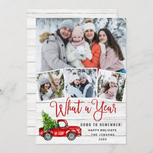 Cartes Pour Fêtes Annuelles Quelle année Noël Camion de ferme rouge 4 Photo