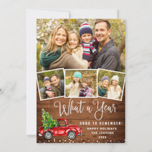 Cartes Pour Fêtes Annuelles Quelle année Noël Camion de ferme rouge 4 Photo