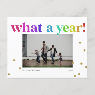 Cartes Pour Fêtes Annuelles Quelle année ! Rainbow Fun Color Confetti Photo 20