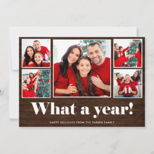 Cartes Pour Fêtes Annuelles Quelle Année   Vacances Grille de Photos Rustique