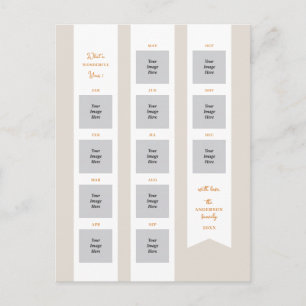 Cartes Pour Fêtes Annuelles Quelle merveilleuse année 12 mois photo Famille pe