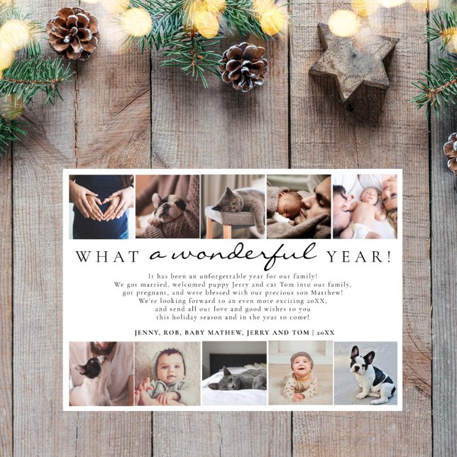 Cartes Pour Fêtes Annuelles Quelle merveilleuse année en rétrospective dans un (Créateur téléchargé)