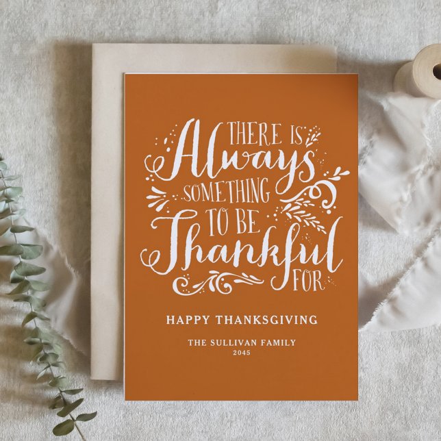Cartes Pour Fêtes Annuelles Quelque Chose À Remercier Pour Orange Thanksgiving (Créateur téléchargé)
