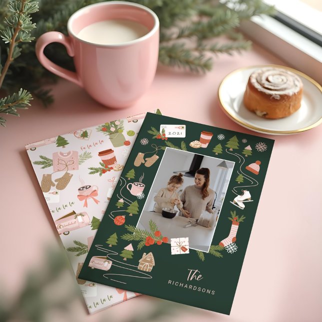 Cartes Pour Fêtes Annuelles Quelques-unes de nos choses de Noël préférées Phot (A Few of Our Favourite Christmas Things Photo Holiday Card)