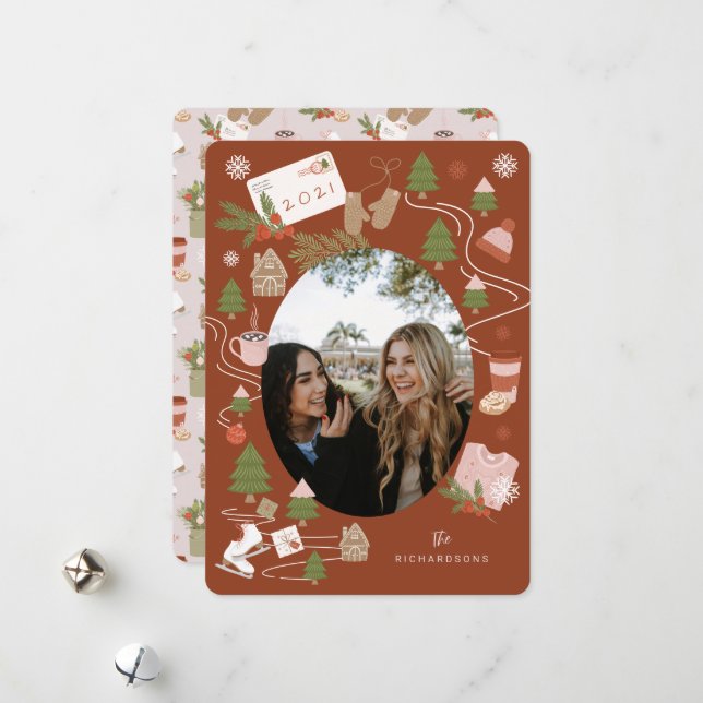 Cartes Pour Fêtes Annuelles Quelques-unes de nos choses de Noël préférées Phot (Devant/Arrière en situation)