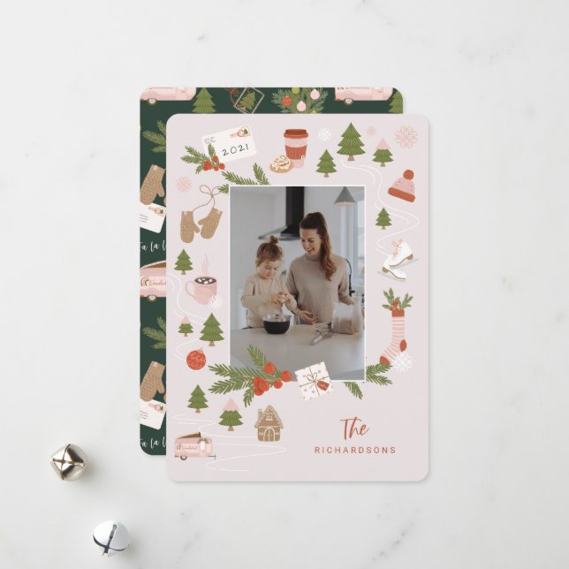 Cartes Pour Fêtes Annuelles Quelques-unes de nos choses de Noël préférées Phot (Devant/Arrière en situation)