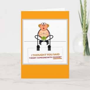 Cartes Pour Fêtes Annuelles Quelqu'un avec le singe