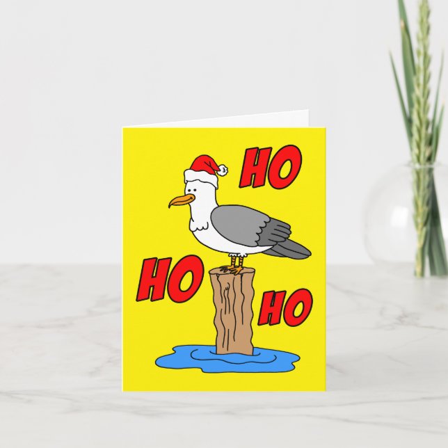 Cartes Pour Fêtes Annuelles Qui a besoin de la mouette à neige Joyeux Noël (Devant)