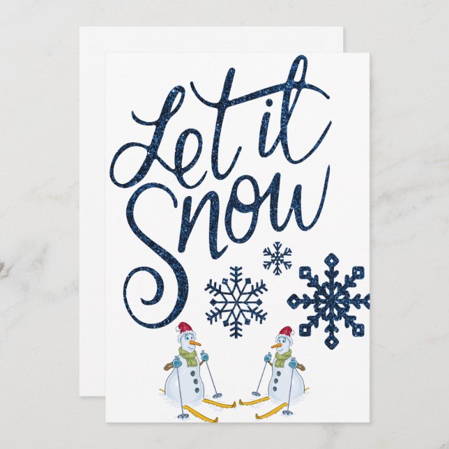 Cartes Pour Fêtes Annuelles Qu'il neige Noël Classique (Devant / Derrière)