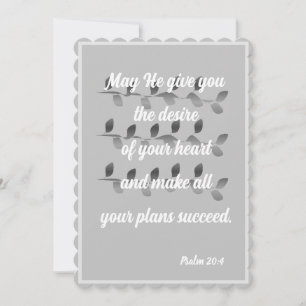 Cartes Pour Fêtes Annuelles Qu'il vous donne le désir de votre Psaume 20:4 Car