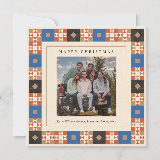Cartes Pour Fêtes Annuelles Quilted Frame Photo (Devant)