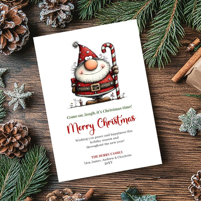 Cartes Pour Fêtes Annuelles Quirky Santa Cartoon Funny Christmas Greeting Card (Quirky Santa Cartoon Funny Christmas Greeting Card)