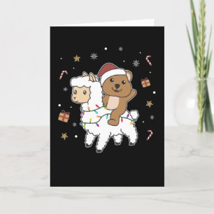 Cartes Pour Fêtes Annuelles Quokka Lama Noël Neige Animaux d'hiver