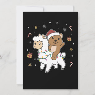 Cartes Pour Fêtes Annuelles Quokka Lama Noël Neige Animaux d'hiver