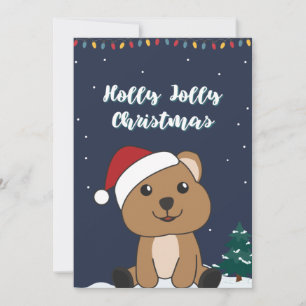Cartes Pour Fêtes Annuelles Quokka Noël Neige Animaux d'hiver Quokkas Vacances