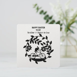 Cartes Pour Fêtes Annuelles Rabbit de Pâques dans la couronne frère et belle-s
