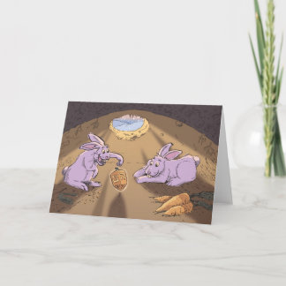 Cartes Pour Fêtes Annuelles rabbits et dreidel HR