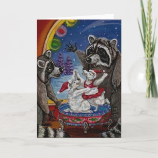 Cartes Pour Fêtes Annuelles RACCOON Dancing Bear Music Box Note Card