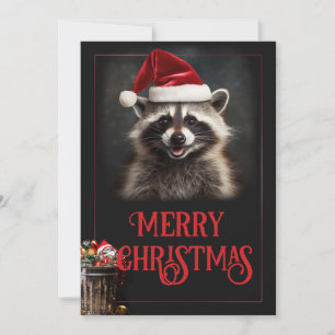 Cartes Pour Fêtes Annuelles Raccoon de Noël