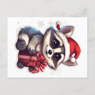 Cartes Pour Fêtes Annuelles Raccoon Joyeux Noël et Bonne Année