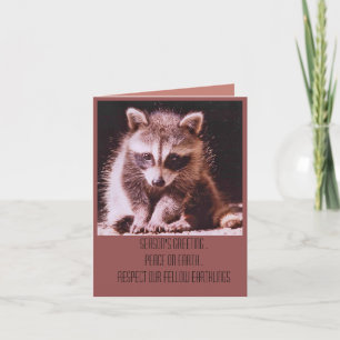 Cartes Pour Fêtes Annuelles Raccoon Kit voeux de Noël