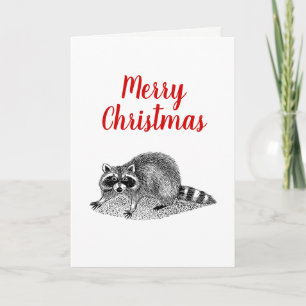 Cartes Pour Fêtes Annuelles Raccoon masqué vintage