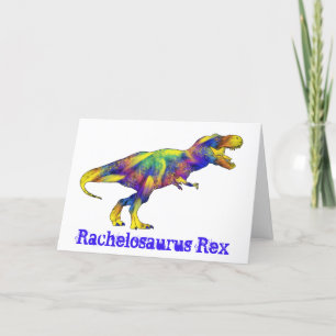 Cartes Pour Fêtes Annuelles Rachel osaurus drôle Courir T Rex Dinosaur Art