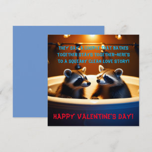 Cartes Pour Fêtes Annuelles Racoons Adorables dans la Baignoire Amour de la Sa