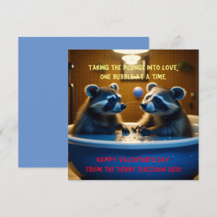 Cartes Pour Fêtes Annuelles Racoons Adorables dans la Baignoire Fun Saint-Vale