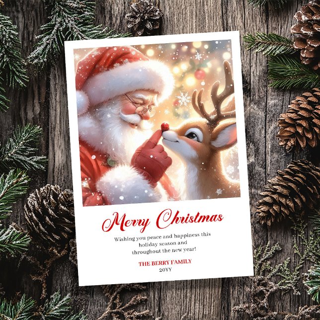 Cartes Pour Fêtes Annuelles Radiant Santa And Rudolph Merry Christmas Greeting (Radiant Santa And Rudolph Merry Christmas Greeting Card)