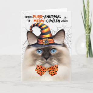 Cartes Pour Fêtes Annuelles Ragdoll Seal Point Chat PURRanormal MEOWolween